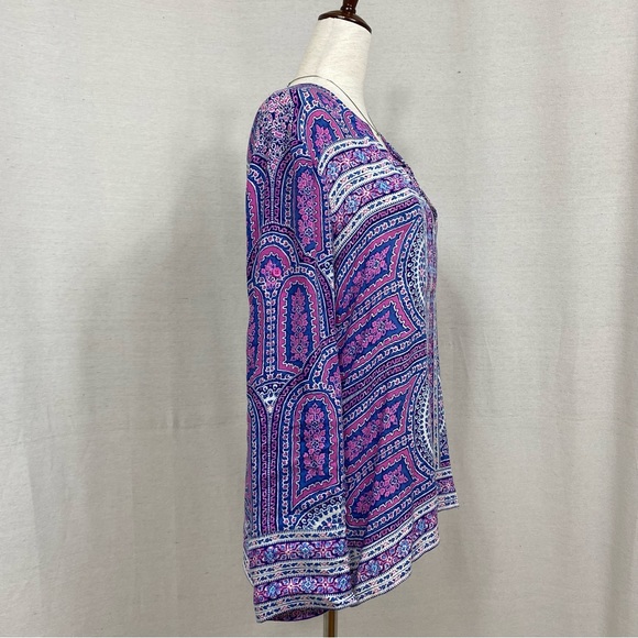 BCBGMaxAzria Haida Long Sleeve Print Top - Picture 6 of 8